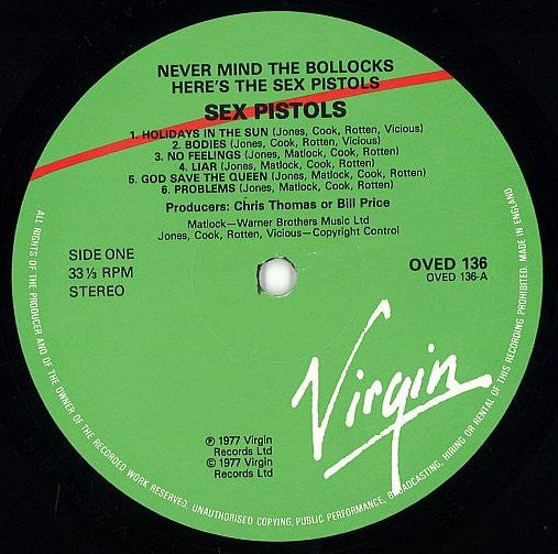 Sex Pistols - Never Mind The Bollocks Here's The Sex Pistols(LP, Al...