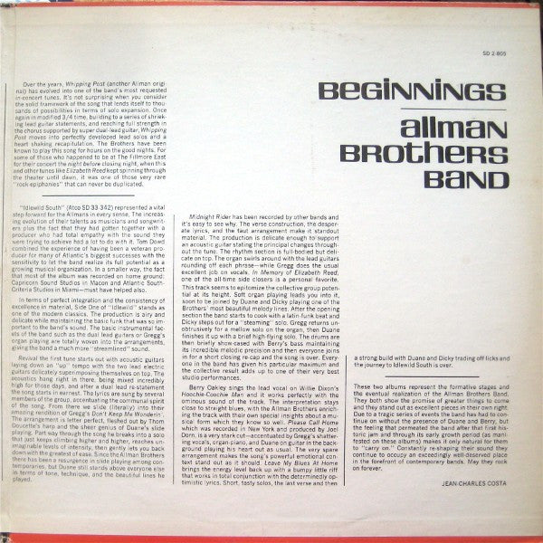 Allman Brothers Band* - Beginnings (2xLP, Comp, LY )