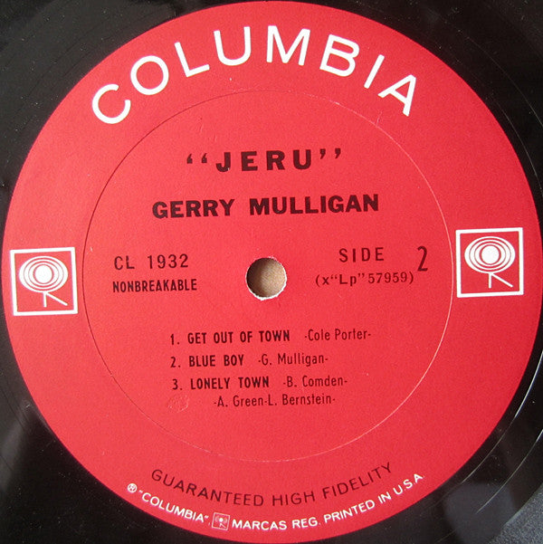 Gerry Mulligan - Jeru (LP, Album, Mono)