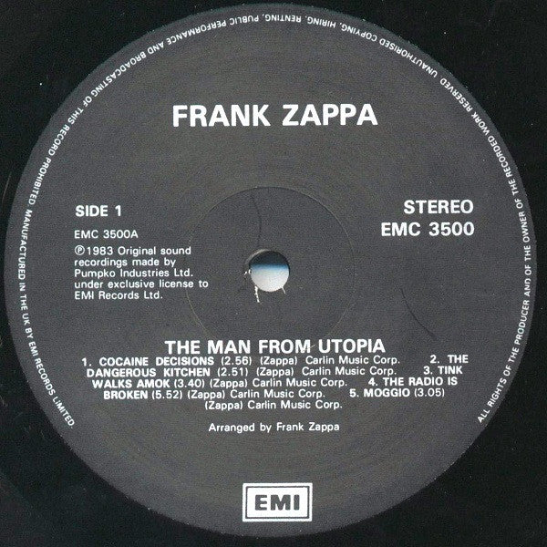 Zappa* - The Man From Utopia (LP, Album, RE, RM)