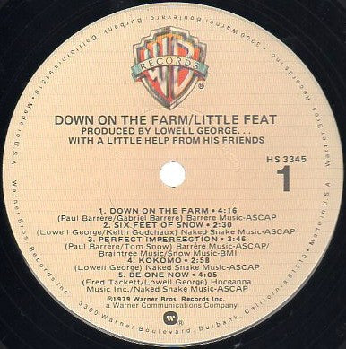 Little Feat - Down On The Farm (LP, Album, Los)