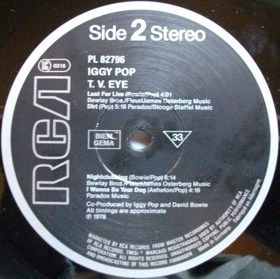 Iggy Pop - TV Eye 1977 Live (LP, Album, RE)