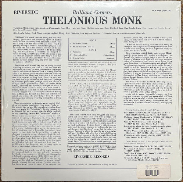 Thelonious Monk - Brilliant Corners (LP, Album, Mono, RE)