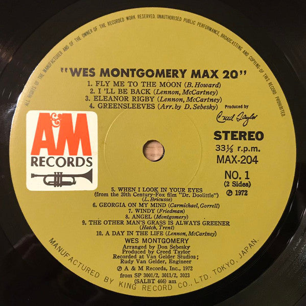 Wes Montgomery - Max 20 (LP, Album, Comp)