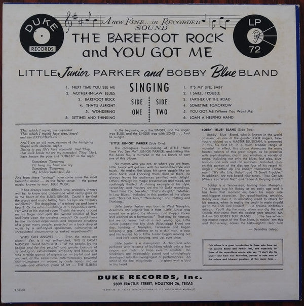 Little Junior Parker - The Barefoot Rock And You Got Me (Double Fea...