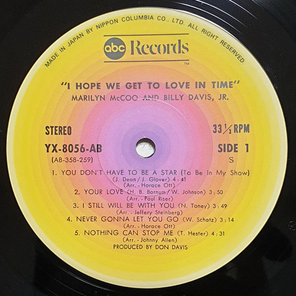 Marilyn McCoo & Billy Davis Jr. - I Hope We Get To Love In Time(LP,...