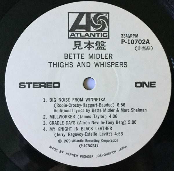 Bette Midler - Thighs And Whispers (LP, Album, Promo)