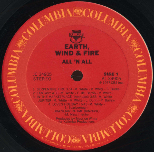 Earth, Wind & Fire - All 'N All (LP, Album, Ter)