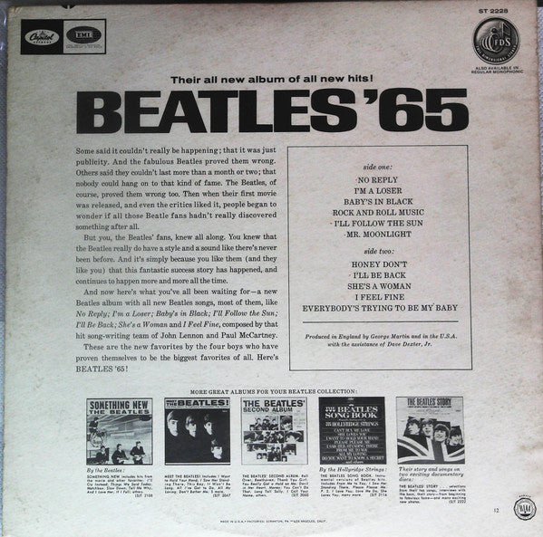 The Beatles - Beatles '65 (LP, Album, RE, Win)