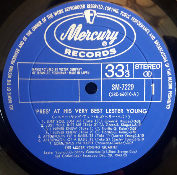 Lester Young - ""Pres"" At His Very Best (LP, Comp)