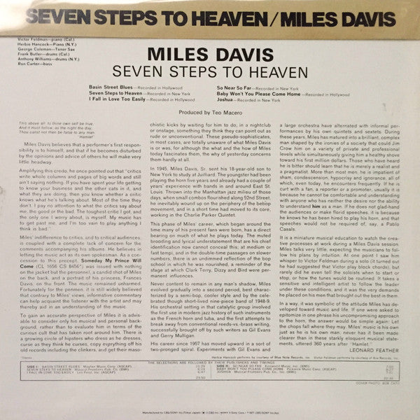 Miles Davis - Seven Steps To Heaven (LP, Album, RE)