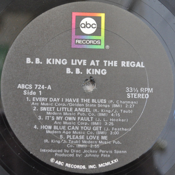 B.B. King - Live At The Regal (LP, Album, RE)