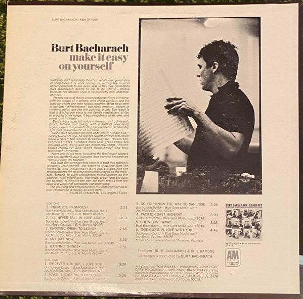 Burt Bacharach - Make It Easy On Yourself (LP, Album, Mon)