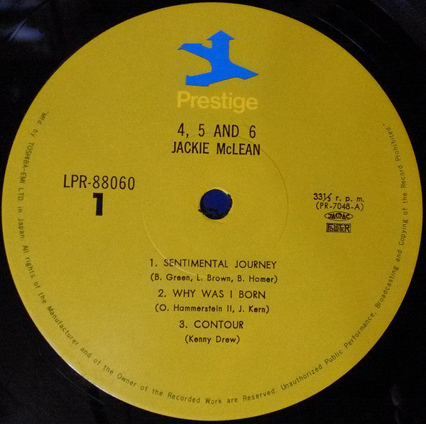 Jackie McLean - 4, 5 And 6 (LP, Album, Mono, RE)