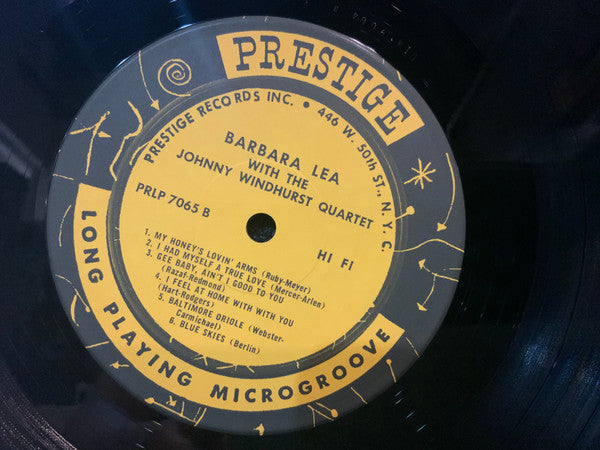 Barbara Lea - Barbara Lea With The Johnny Windhurst Quintets (LP, A...