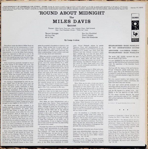 Miles Davis - 'Round About Midnight (LP, Album, RE, San)