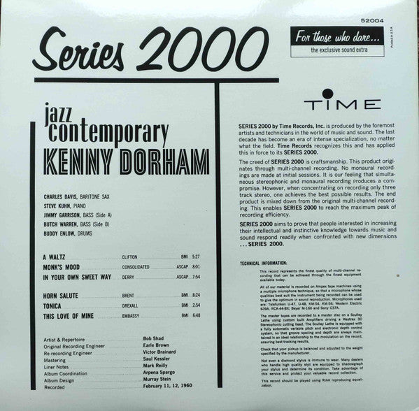 Kenny Dorham - Jazz Contemporary (LP, Album, RE, RM)