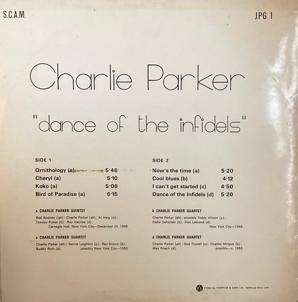 Charlie Parker - Dance Of The Infidels (LP)