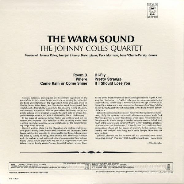 The Johnny Coles Quartet* - The Warm Sound (LP, Album)