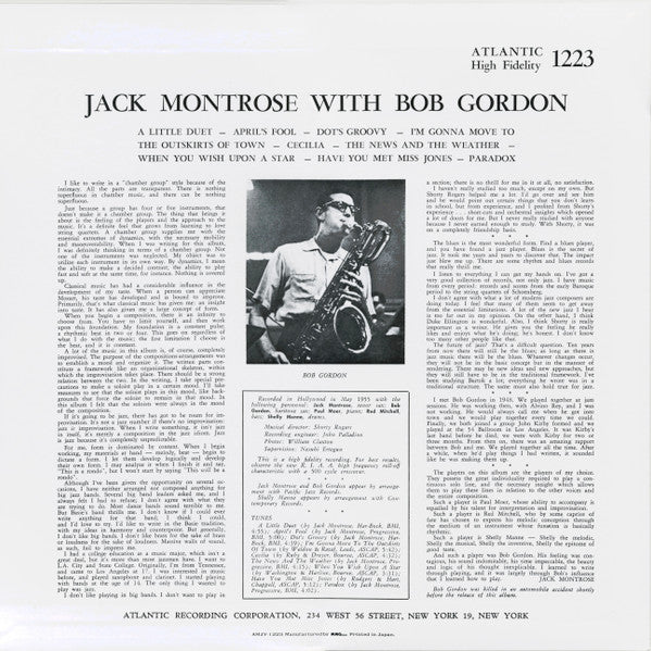 Jack Montrose - Arranged/Played/Composed (LP, Album, Mono)
