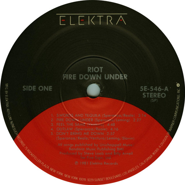 Riot (4) - Fire Down Under (LP, Album, RE, Spe)