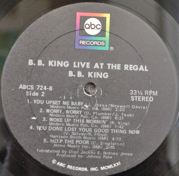 B.B. King - Live At The Regal (LP, Album, RE)