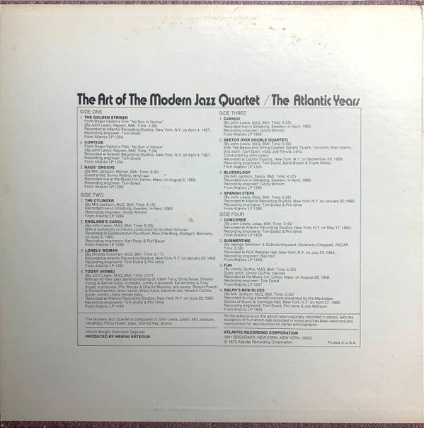 The Modern Jazz Quartet - The Art Of The Modern Jazz Quartet - The ...