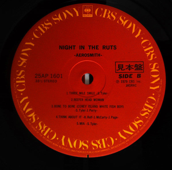 Aerosmith - Night In The Ruts (LP, Album, Promo)