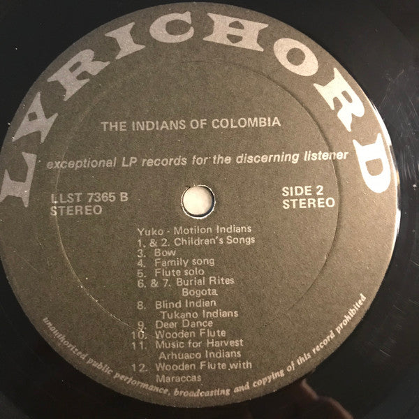 Unknown Artist - The Indians Of Colombia (LP)