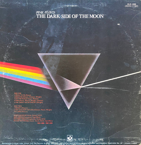 Pink Floyd - The Dark Side Of The Moon (LP, Album, RE)