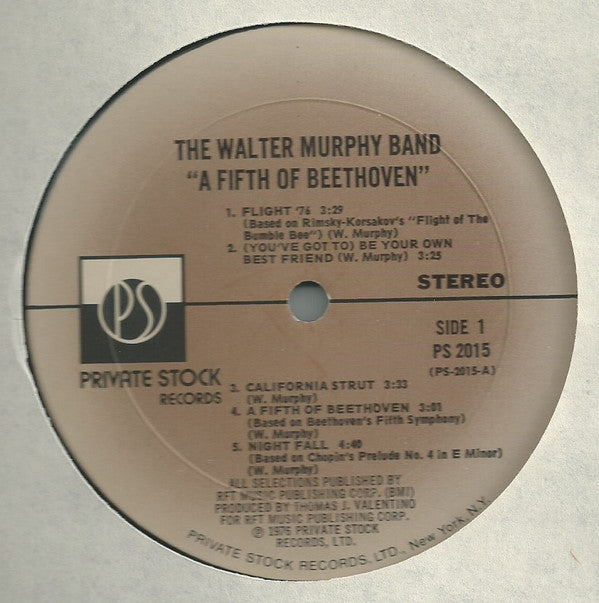 The Walter Murphy Band* - A Fifth Of Beethoven (LP, Album, Mon)