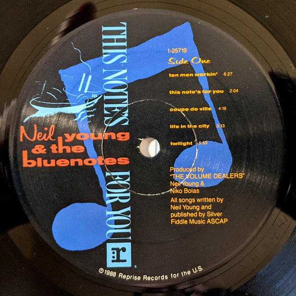 Neil Young & The Bluenotes (5) - This Note's For You (LP, Album, All)