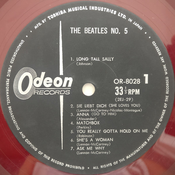 The Beatles - Beatles No. 5 (LP, Comp, Mono, Red)