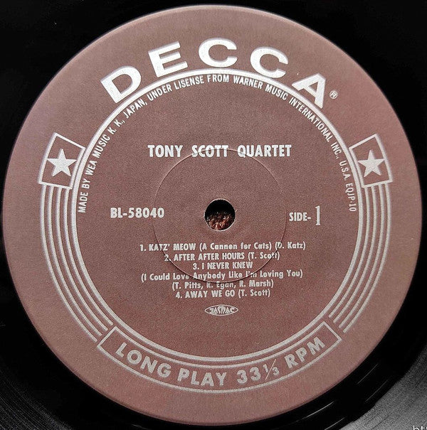 Tony Scott Quartet* - Tony Scott Quartet (LP, Album, Mono, Ltd, RE)