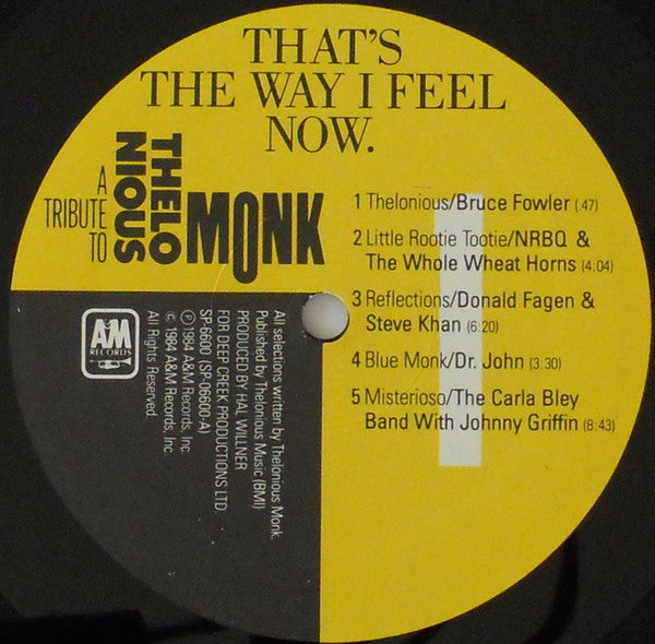 Various - That's The Way I Feel Now - A Tribute To Thelonious Monk ...