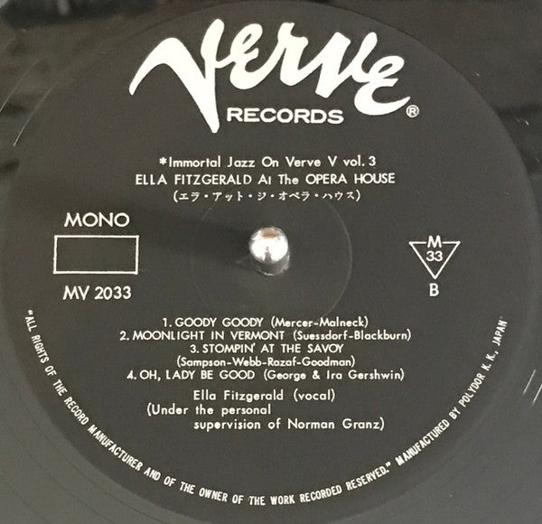 Ella Fitzgerald - Ella Fitzgerald At The Opera House(LP, Album, Mon...