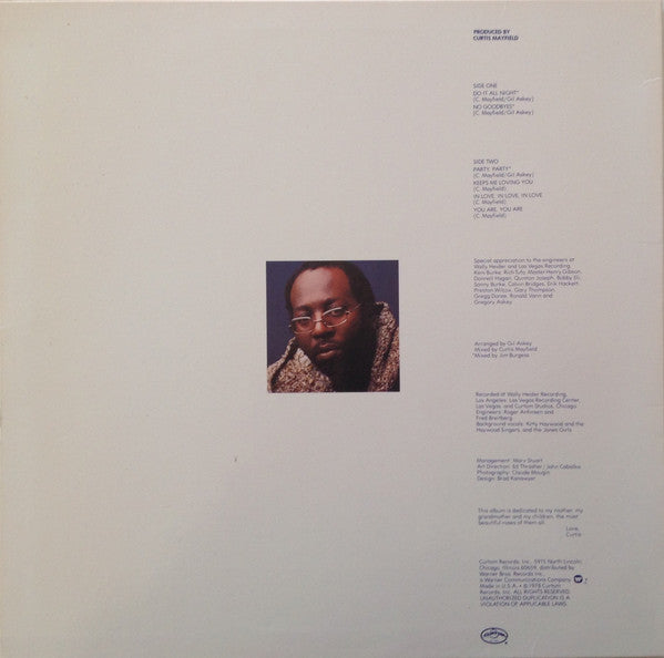 Curtis Mayfield - Do It All Night (LP, Album, Win)