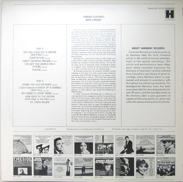 Bing Crosby - Crosby Classics (LP, Comp)