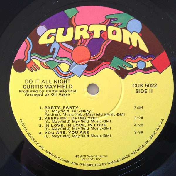 Curtis Mayfield - Do It All Night (LP, Album, Win)