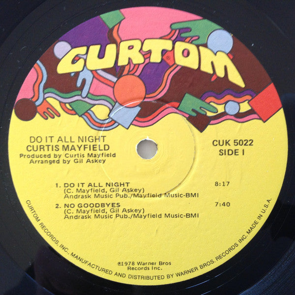 Curtis Mayfield - Do It All Night (LP, Album, Win)