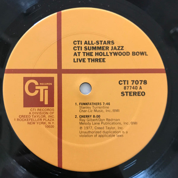 CTI All-Stars - CTI Summer Jazz At The Hollywood Bowl Live Three(LP...