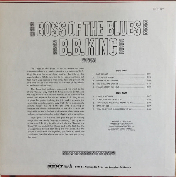 B.B. King - Boss Of The Blues (LP, Comp, RE)