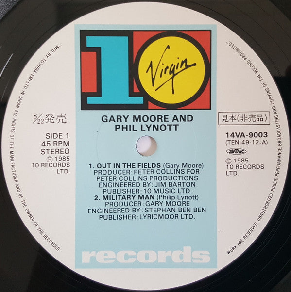 Gary Moore And Phil Lynott - Out In The Fields (12"", Single, Promo)