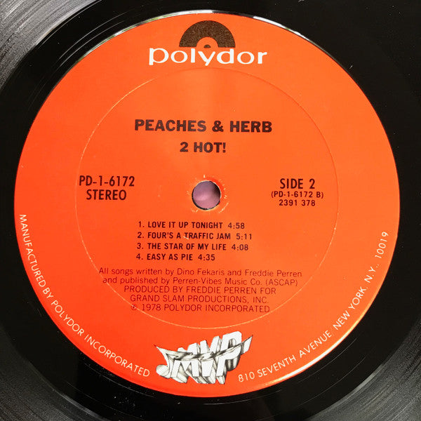 Peaches & Herb - 2 Hot! (LP, Album, Pit)