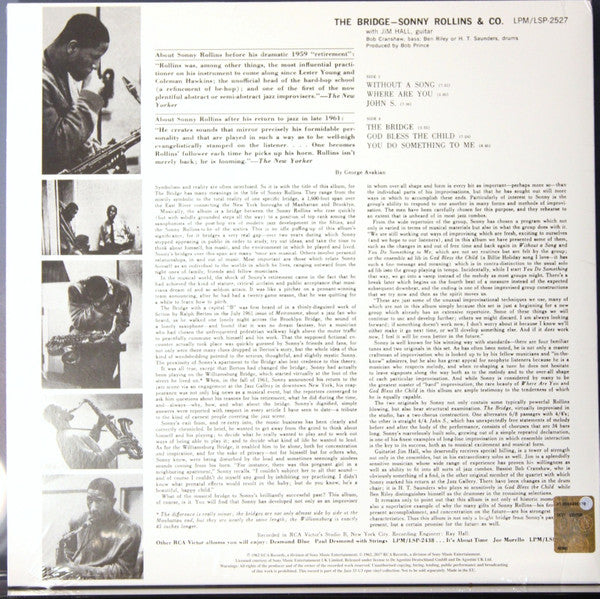 Sonny Rollins - The Bridge (LP, Album, RE, 180)