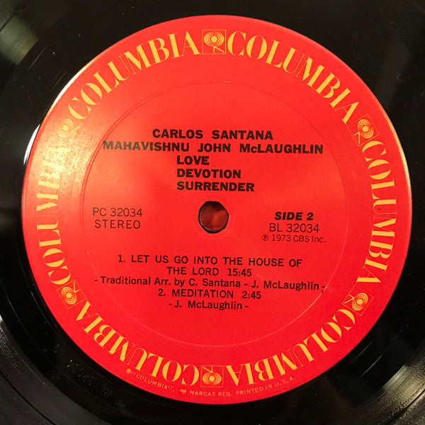 Carlos Santana - Love Devotion Surrender(LP, Album, RE)