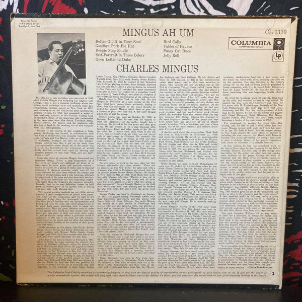 Charles Mingus - Mingus Ah Um (LP, Album, Mono)