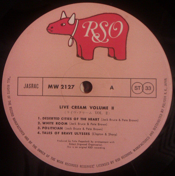 Cream (2) - Live Cream Volume II (LP, Album, RE)