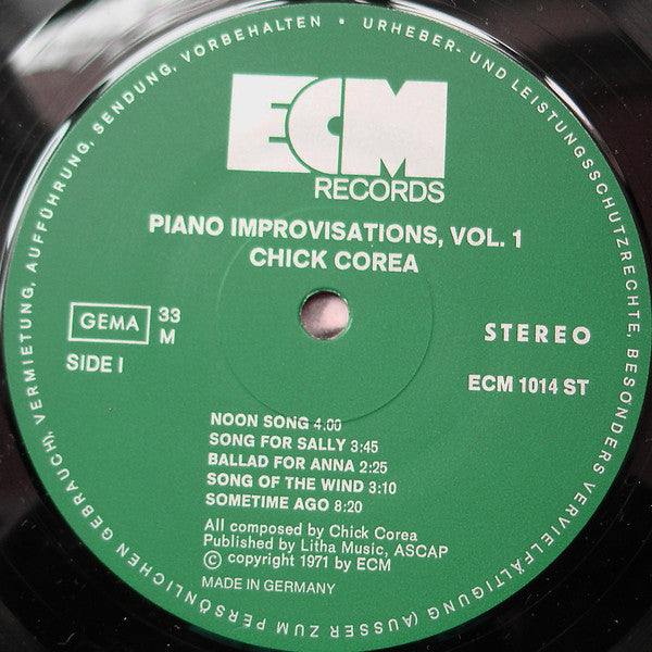 Chick Corea - Piano Improvisations Vol. 1 (LP, Album)