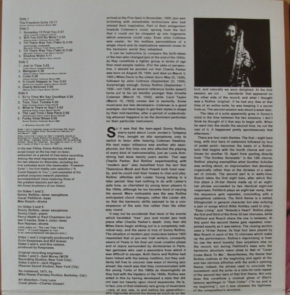 Sonny Rollins - The Freedom Suite Plus(LP, Album, Mono, RE, RM + LP...